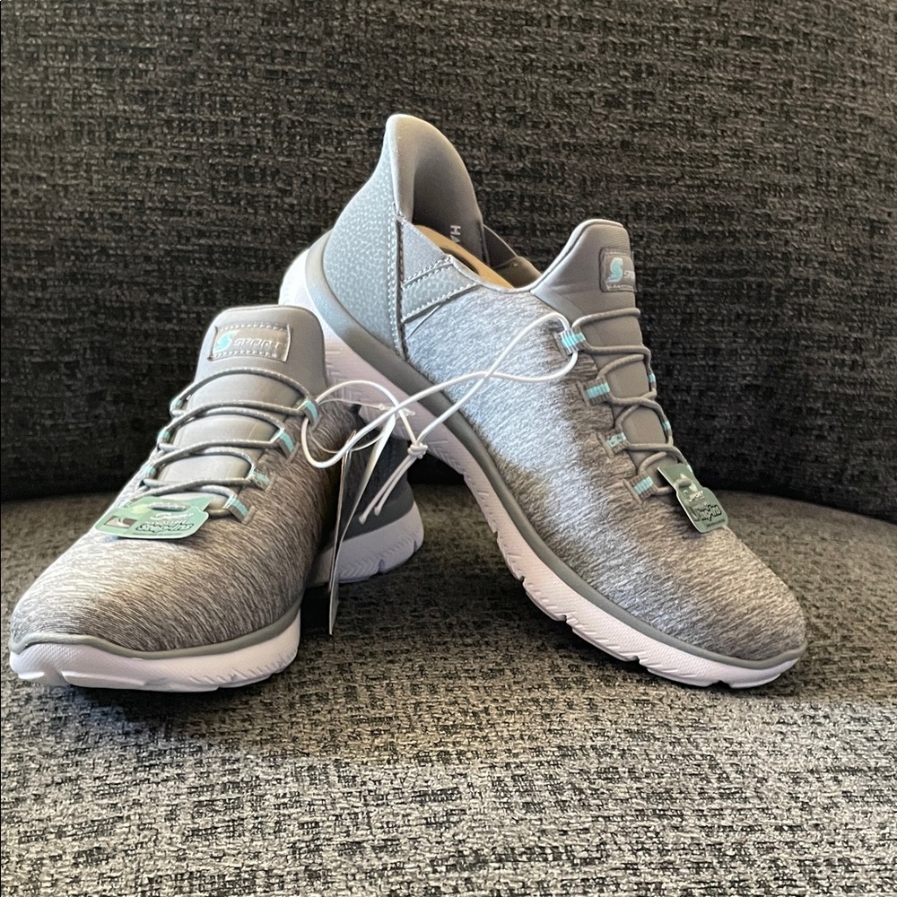 Skechers Women's Athletic Shoes in Gray and Mint